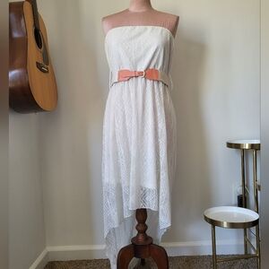 Y2K Urban Rose Hi-Low Lace Dress 1X Strapless